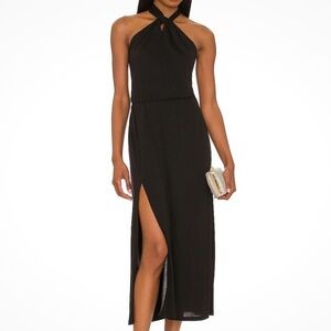 NWT LBLC THE LABEL Black Sleeveless Lightly Padded Cup Halter Dress Size Medium